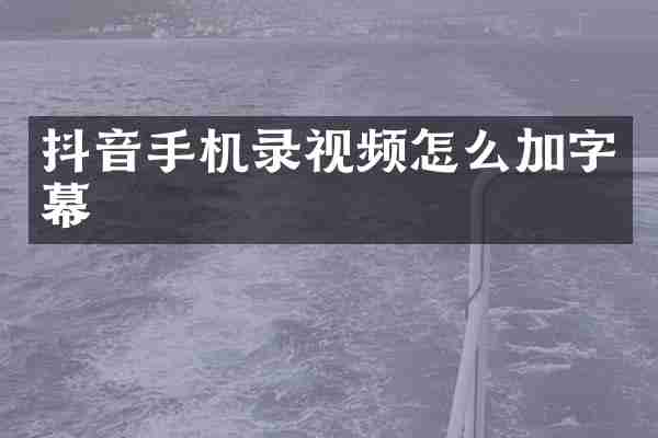抖音手机录视频怎么加字幕