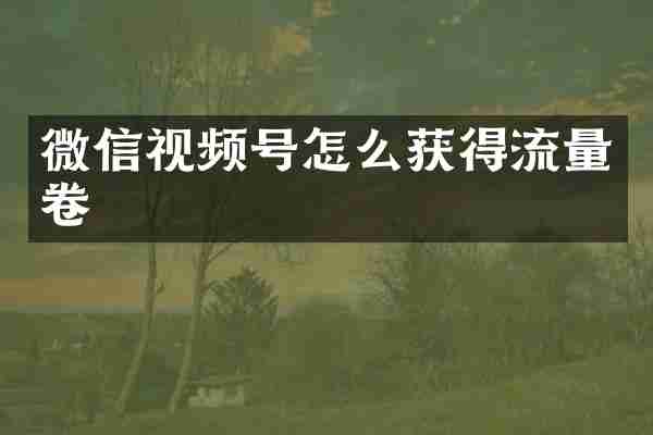 微信视频号怎么获得流量卷