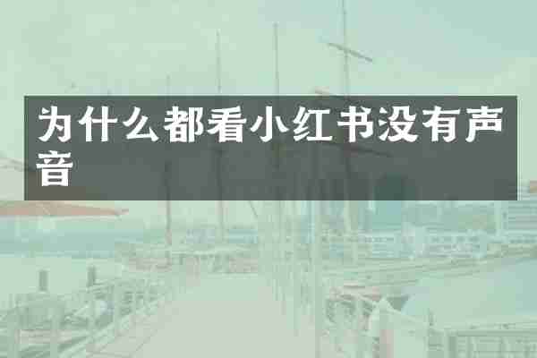 为什么都看小红书没有声音