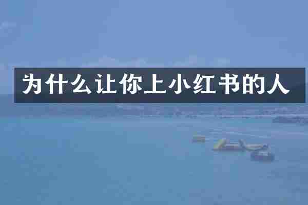 为什么让你上小红书的人