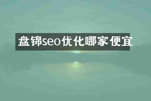 盘锦seo优化哪家便宜