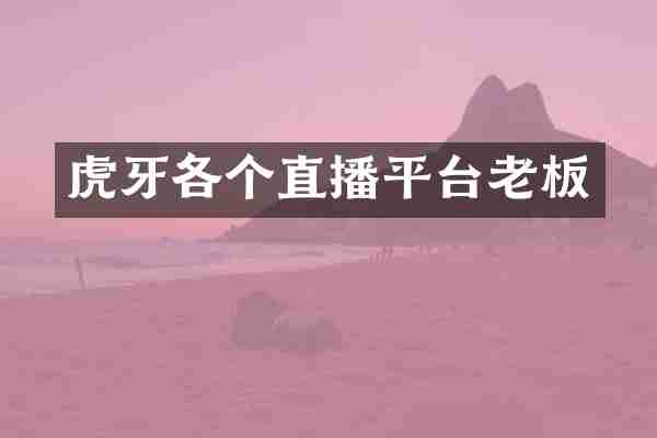 虎牙各个直播平台老板