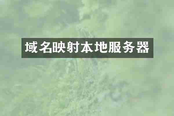 域名映射本地服务器