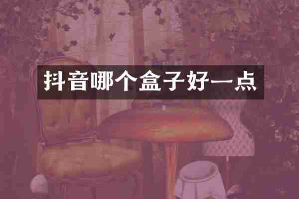 抖音哪个盒子好一点