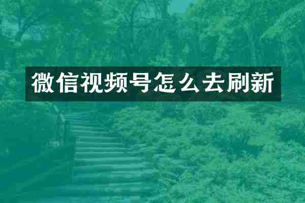 微信视频号怎么去刷新