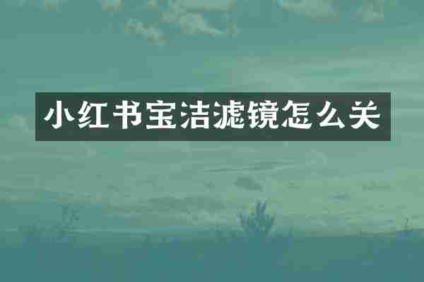 小红书宝洁滤镜怎么关