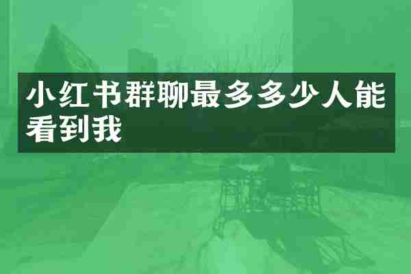 小红书群聊最多多少人能看到我