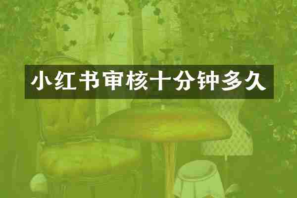 小红书审核十分钟多久