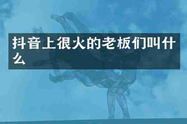 抖音上很火的老板们叫什么