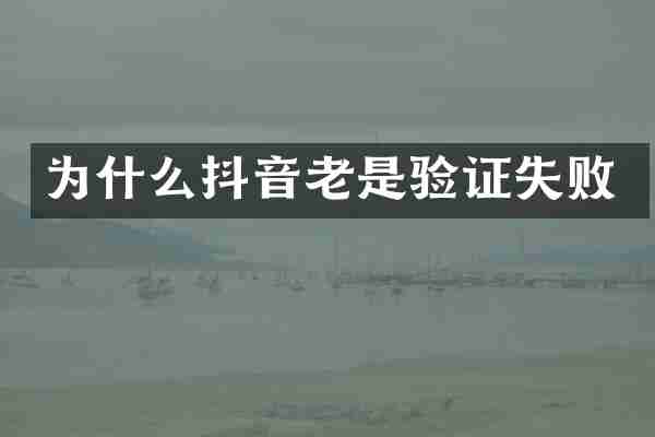 为什么抖音老是验证失败