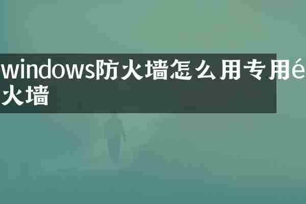 windows防火墙怎么用专用防火墙
