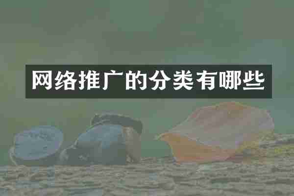 网络推广的分类有哪些