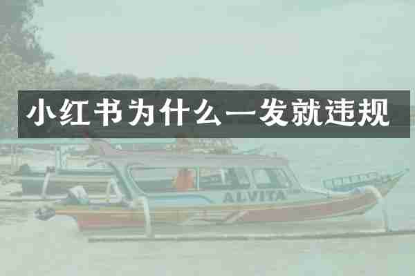 小红书为什么一发就违规