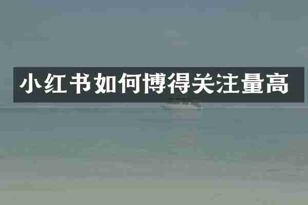 小红书如何博得关注量高