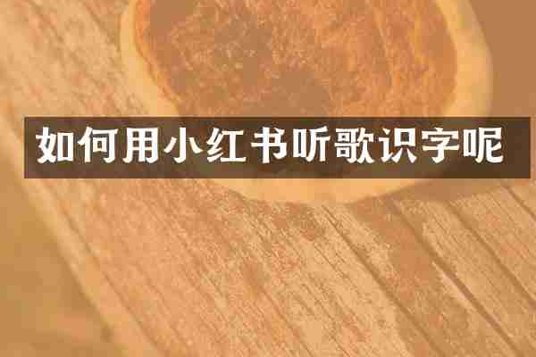 如何用小红书听歌识字呢
