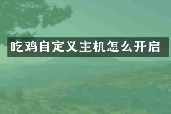 吃鸡自定义主机怎么开启