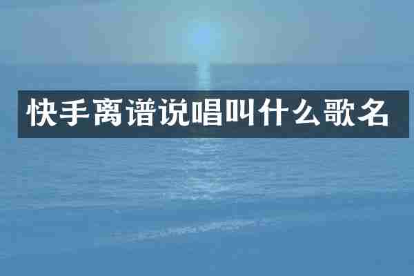 快手离谱说唱叫什么歌名