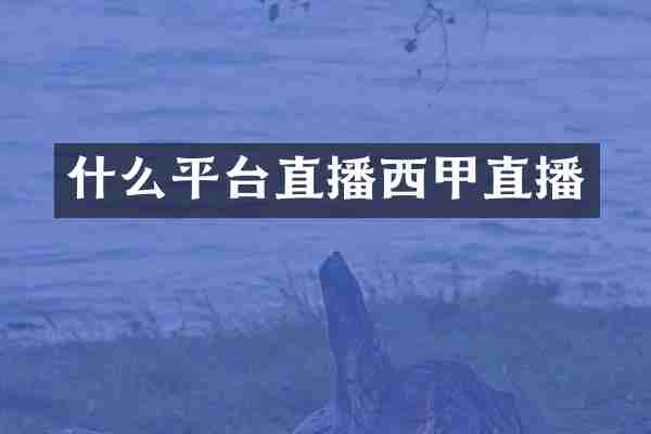 什么平台直播西甲直播