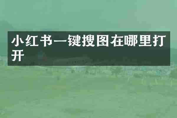 小红书一键搜图在哪里打开