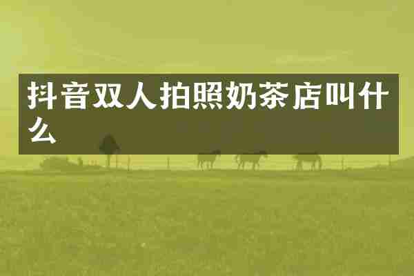 抖音双人拍照奶茶店叫什么
