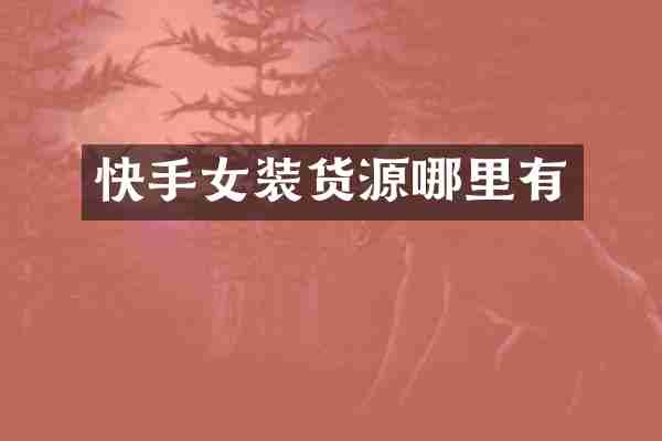 快手女装货源哪里有