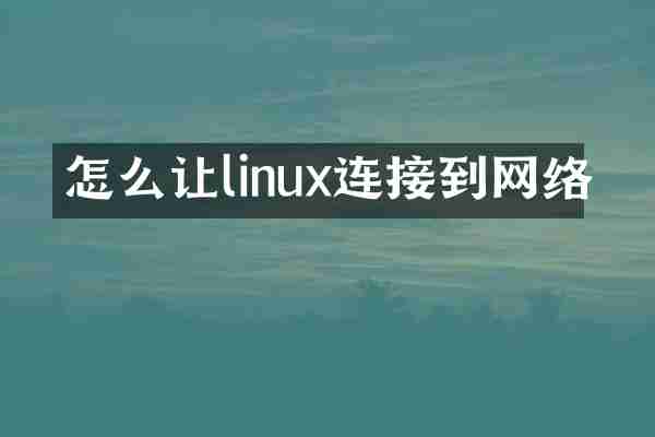 怎么让linux连接到网络
