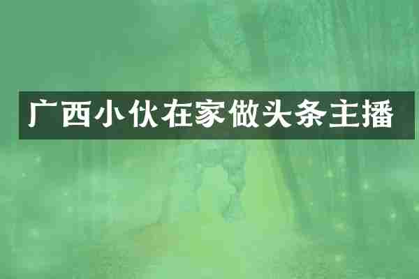广西小伙在家做头条主播