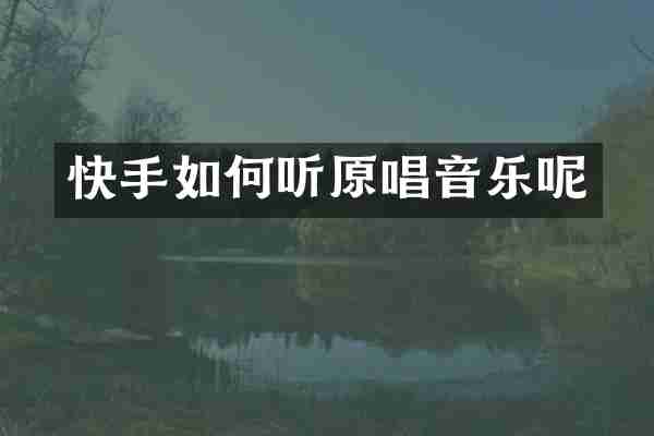 快手如何听原唱音乐呢