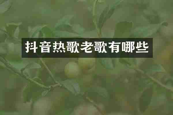 抖音热歌老歌有哪些