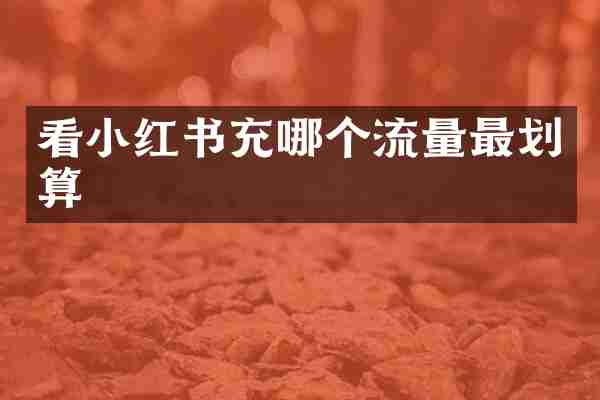 看小红书充哪个流量最划算
