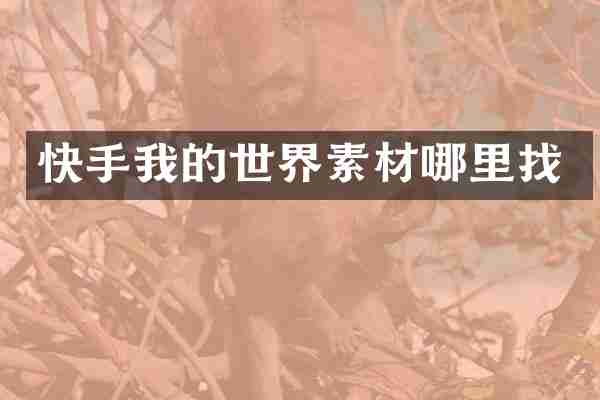 快手我的世界素材哪里找