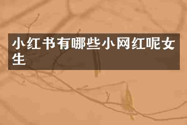 小红书有哪些小网红呢女生
