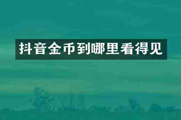 抖音金币到哪里看得见
