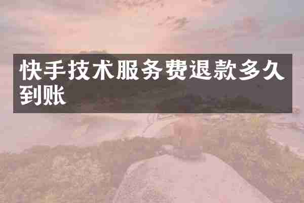 快手技术服务费退款多久到账
