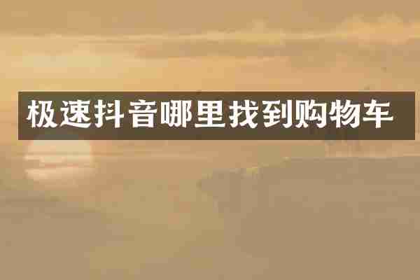 极速抖音哪里找到购物车