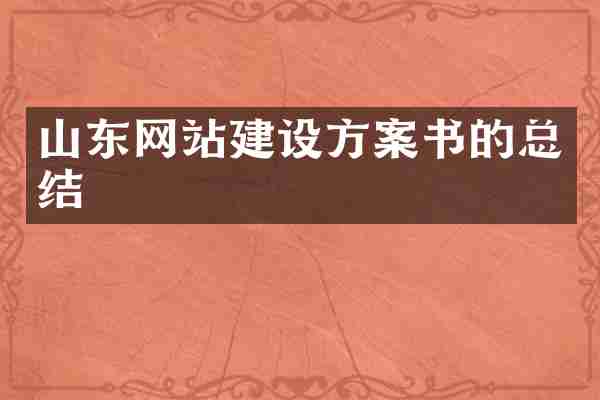 山东网站建设方案书的总结