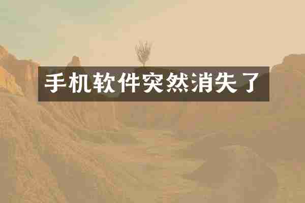 手机软件突然消失了