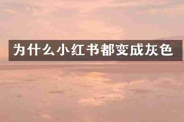 为什么小红书都变成灰色