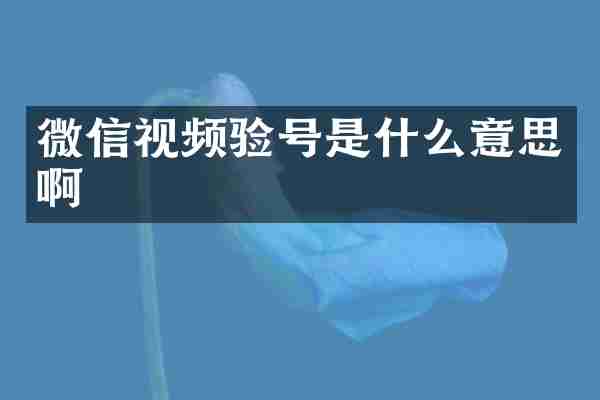 微信视频验号是什么意思啊