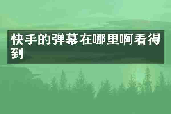 快手的弹幕在哪里啊看得到