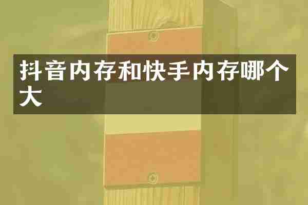 抖音内存和快手内存哪个大