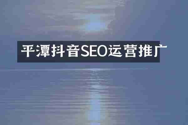 平潭抖音SEO运营推广