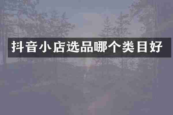 抖音小店选品哪个类目好