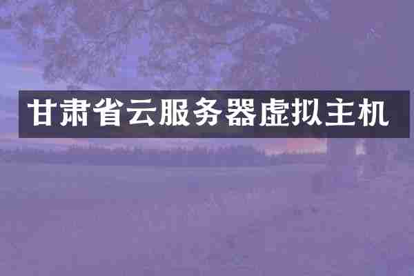 甘肃省云服务器虚拟主机