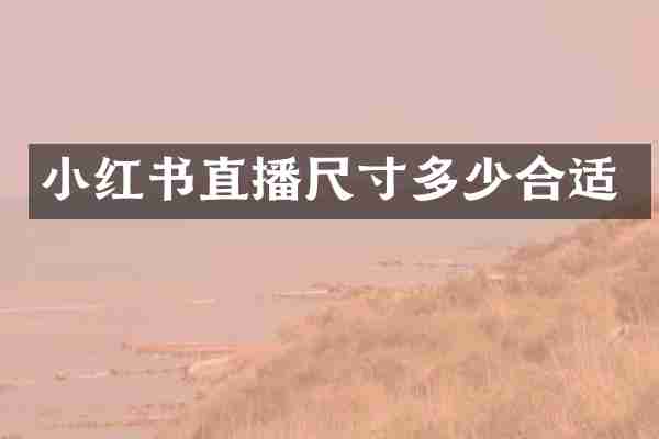 小红书直播尺寸多少合适