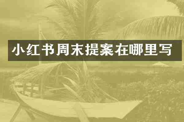 小红书周末提案在哪里写