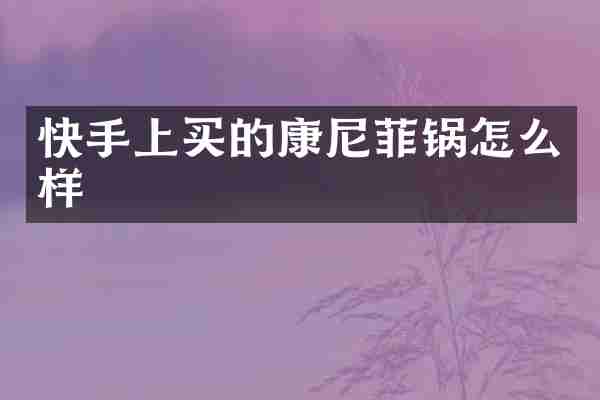 快手上买的康尼菲锅怎么样