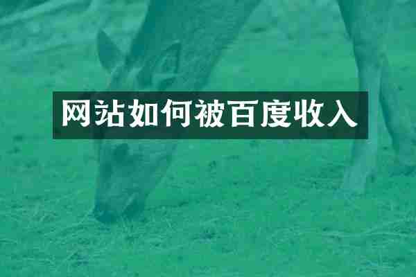 网站如何被百度收入