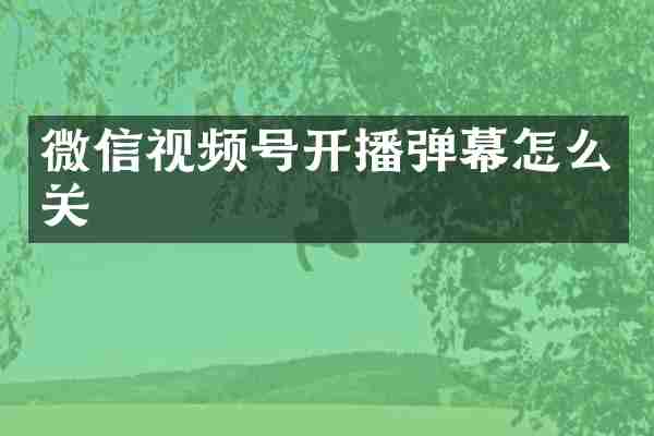 微信视频号开播弹幕怎么关