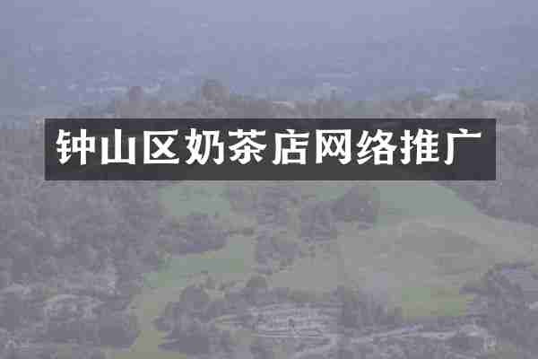 钟山区奶茶店网络推广